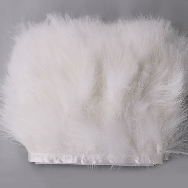 黒白七面鳥の羽飾り8-10cmマラブーフェザーフリンジリボン - Feather Trim Marabou のレビューと価格