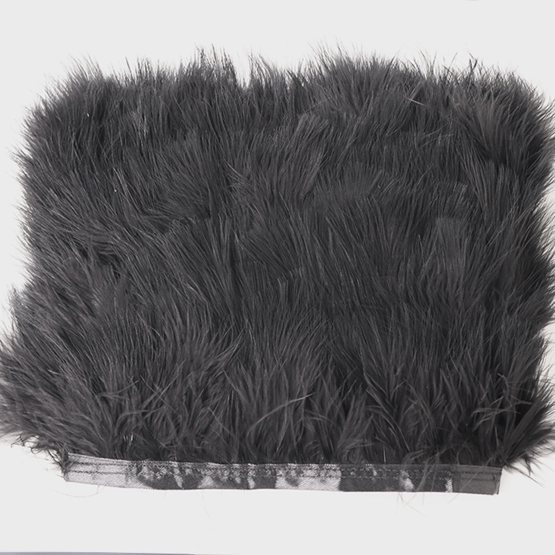 黒白七面鳥の羽飾り8-10cmマラブーフェザーフリンジリボン - Feather Trim Marabou のレビューと価格