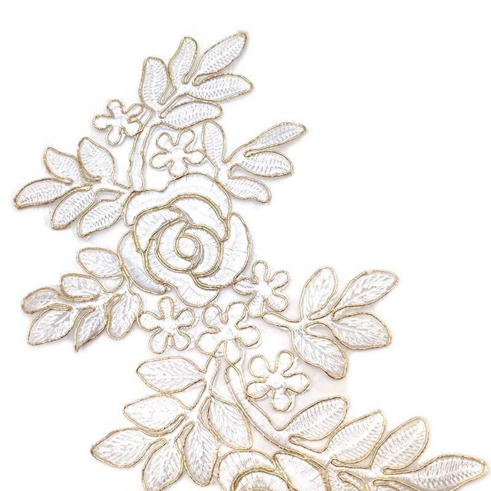 1 ペアポリエステル繊維刺繍フラワーパッチ DIY 手作り衣 - Applique Patch Flower のレビューと価格