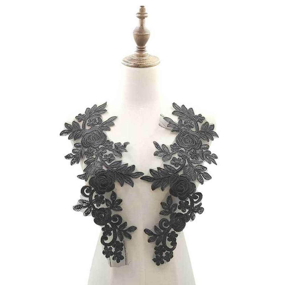 1 ペアポリエステル繊維刺繍フラワーパッチ DIY 手作り衣 - Applique Patch Flower のレビューと価格