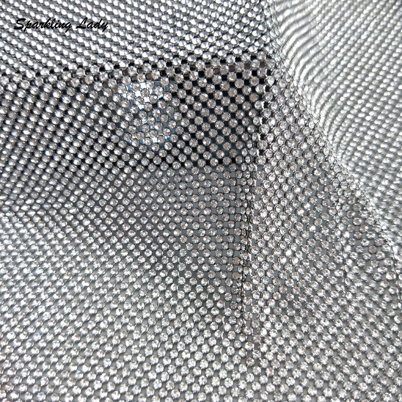 2MMシルバークリスタルメッシュ生地 高品質キラキララインス - Crystal Mesh Fabric のレビューと価格